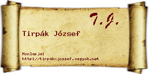Tirpák József névjegykártya